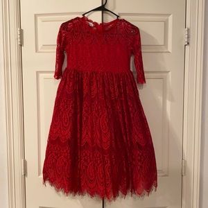 Trish Scully girls red gown size 12